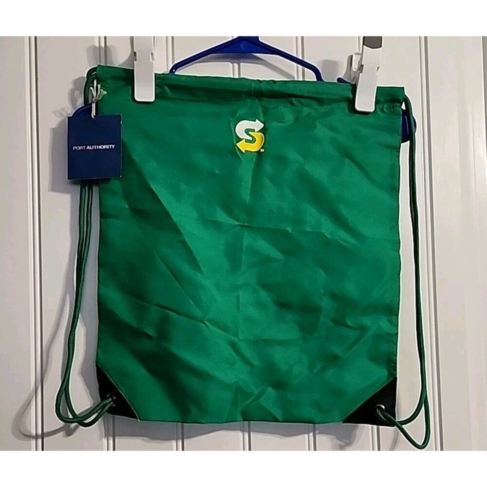 Port Authority Draw String Bag Subway Green Nwt